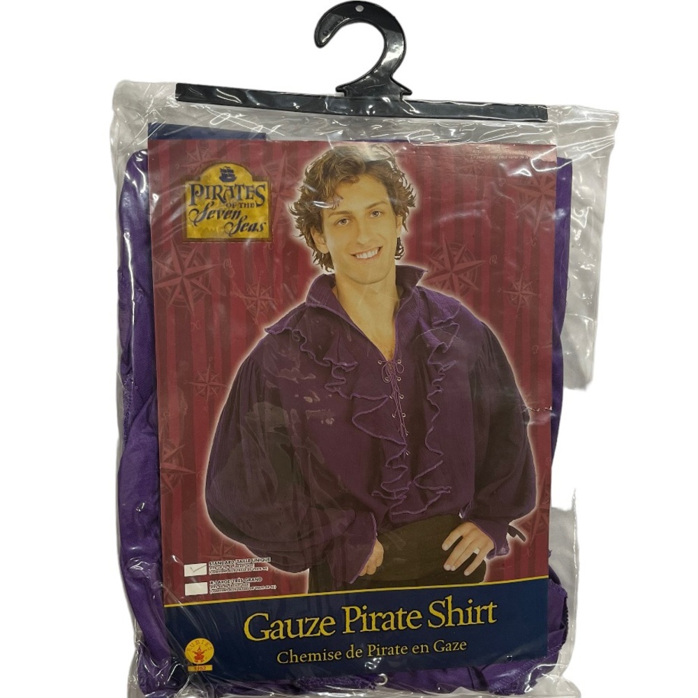 Rubie’s fits up to jacket size 44 purple gauze pirate shirt brand new never worn